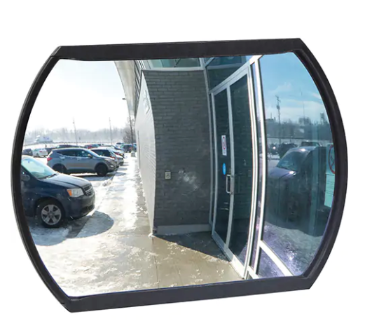 Miroir Convexe Rondtangulaire avec Support - Noir 24x 36