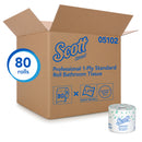 Scott® Toilet Paper, 1 Ply, 550 Sheets/Roll, White - Case of 80 Rolls (05102)
