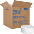 Scott® Essential Toilet Paper, Jumbo/Coreless Roll, 2 Ply, 1150' Length, White - Case of 12 (07006)