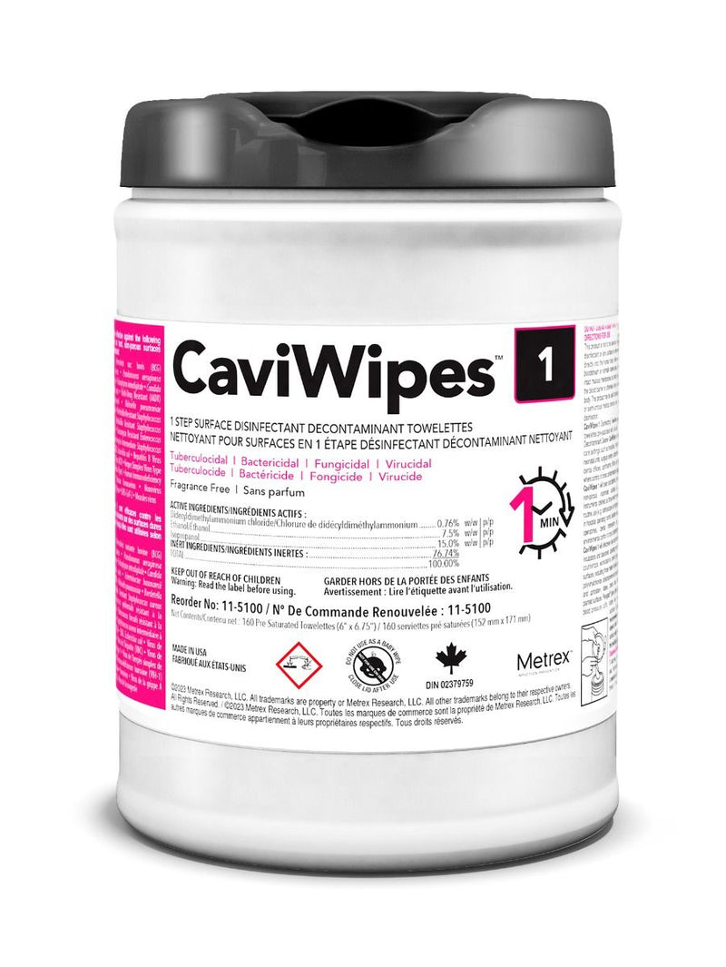 CaviWipes1™ Disinfecting Towelettes 1 min — 6″ × 6.75″, 160 Count (11-5100)
