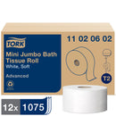 11 02 06 02 Advanced T2 - Rouleau de papier hygiénique mini jumbo doux 1075' (12/cs)