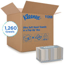 Kleenex® Ultra-Soft, Singlefold Pop-Up Box, 120 Sheets per box - Case of 18 (11268)