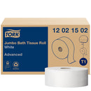 T1 Advanced, Mini Jumbo Bathroom Tissue Roll, White, 2-Ply, 1600' - Case of 6 (12021502)