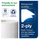 12 02 44 02 Advanced T2 - Rouleau de papier hygiénique mini jumbo 751' (12/cs)