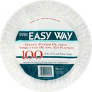 Easy Way Paper Plate White, 9" x 9" x 2", 100 Per Pack - Case of 12 Packs (12100)