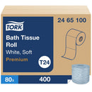 Premium Soft Bath Tissue, 2-Ply, 400 Sheets, White, Case of 80 Rolls (2465100)