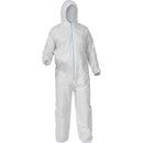 Protective Coveralls, White, Microporous - Case of 25 (Multiple Size)