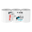WypAll® X70, Premium Industrial Cloths, Heavy-Duty, 13-2/5" L x 9-4/5" W, White, Roll of 275 Sheets — Case of 3 (41702)