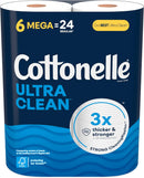 Cottonelle Ultra Clean Bathroom Tissue, Mega Roll, White, 6-pack, 284s, 6/cs (55699)