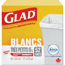 Roommate Febreze Garbage Bags, X-Small, 15L, Regular, 17" W x 20" L, White - Box of 52 (67489102991)