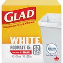 Roommate Febreze Garbage Bags, X-Small, 15L, Regular, 17" W x 20" L, White - Box of 52 (67489102991)