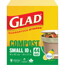 Small Compostable Bags, Regular, 17" L x 16" W, Brown, 10 L (3 Gal.) Capacity - Box of 44 (67489301615)