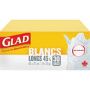 Tall 45L Unscented Garbage Bags, Regular, 24" W x 28" L, White - Box of 30 (02988)