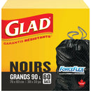 Garbage Bags, Regular, 90L, 30" W x 33" L, Black - Box of 60 (67489303084)