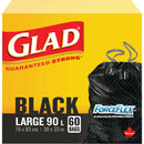 Garbage Bags, Regular, 90L, 30" W x 33" L, Black - Box of 60 (67489303084)