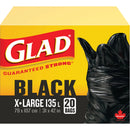 135L Garbage Bags, Regular, 31" W x 42" L, Black - Box of 20 (67489705123)