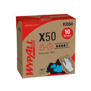 WypAll® X50 Wipers, All-Purpose, 12-1/2" L x 8-3/4" W, 168 Wipers, White - Case of 10 (83550)