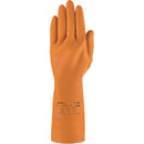 AlphaTec® Heavy-Duty Chemical-Resistant Gloves, 12.8" L, Rubber Latex, Cotton/Flock-Lined Inner Lining, Orange, 29.5-mil (87-208)