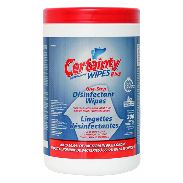 Certainty™ Plus Disinfectant Wipes for Hard Surfaces, 200ct, 30 seconds (96200)