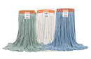 Rayon Wet Mop – Narrow Band – White/Blue - Cut End – 10/CS - 650 g (24oz)