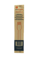 Wooden Fork, Brown, Individually Wrapped, Bags of 100 - Case of 10 Bags (ECOCUT201-WD)
