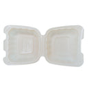 Hinged Container, 1 Compartment, 6" x 6", Ivory, 250/Case (ECOHC6-MFPP)