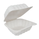 Hinged Container, 1 Compartment, 6" x 6", Ivory, 250/Case (ECOHC6-MFPP)