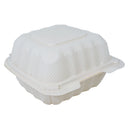 Hinged Container, 1 Compartment, 6" x 6", Ivory, 250/Case (ECOHC6-MFPP)