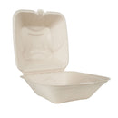 Molded Fiber Clamshell, Kraft, 6" x 6" - Case of 500 (ECOHC6N-SC)