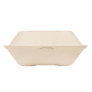 Molded Fiber Clamshell, Kraft, 8" x 8" - Case of 200 (ECOHC8N-SC)