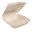 Molded Fiber Clamshell, Kraft, 8" x 8" - Case of 200 (ECOHC8N-SC)