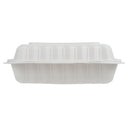 Hinged Container, Ivory, 3 Compartment, 9" x 9" - Case of 150 (ECOHC93N-MFPP)