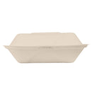 Molded Fiber Clamshell, Kraft, 3 Compartment, 9" x 9" - Case of 200 (ECOHC93N-SC)