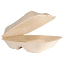 Molded Fiber Clamshell, Kraft, 3 Compartment, 9" x 9" - Case of 200 (ECOHC93N-SC)