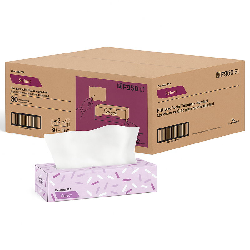 Standard Facial Tissue — 2-Ply, 100 Sheets, Case of 30 (F950)