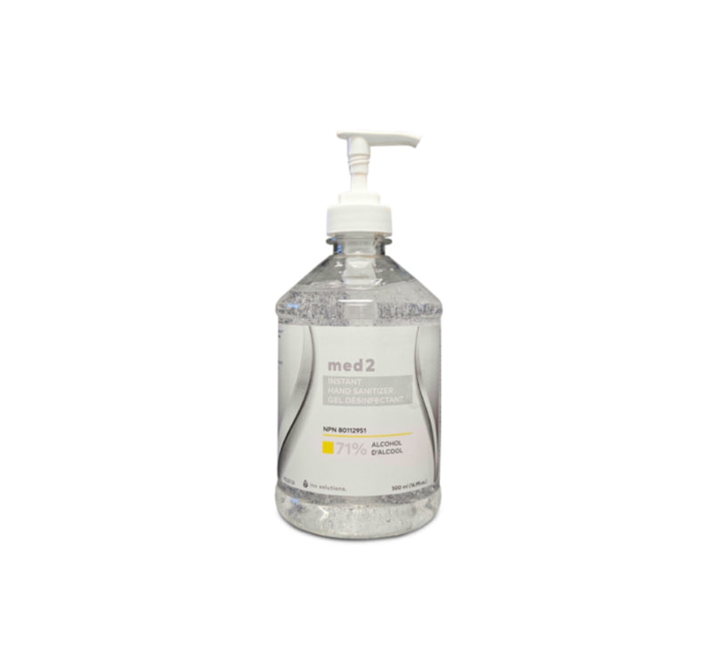 MED 2 Hand Sanitizer Gel 71% Alcohol Fragrance-Free — 500 mL Pump & 3.78 L Jug