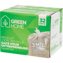 Green Home Garbage Bags, Strong, 33" W x 48" L, 3 mils, Clear, 159 L (42 Gal.) Capacity - Case of 32 (GH-3348C)