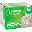 Green Home Garbage Bags, Strong, 33" W x 48" L, 3 mils, Clear, 159 L (42 Gal.) Capacity - Case of 32 (GH-3348C)