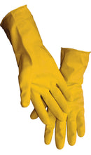 Rubber Latex, Flock Lined Gloves, Yellow, 12", Small - Pack of 1 Pair (GL-L116LS)