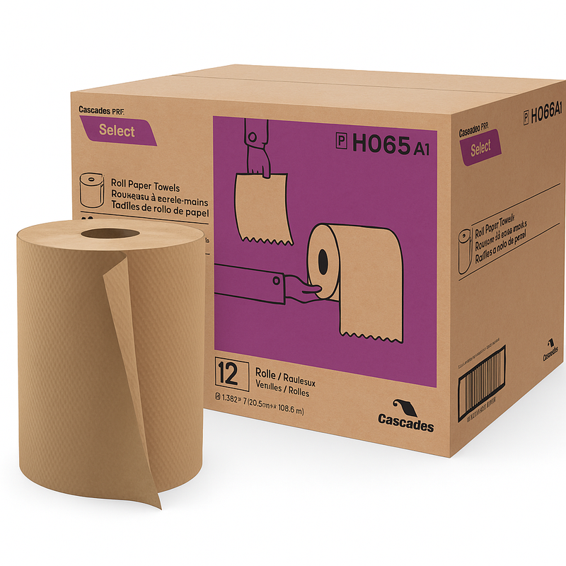 H065 Rouleaux d'essuie-mains Pro Select™ - Kraft 1 épaisseur 600' (12/cs)