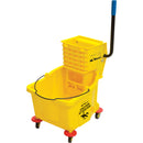 Mop Bucket and Wringer, 9.5 US Gal.(38 Quart), Yellow (Down or Side Press)