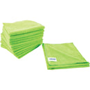 Dusting and Cleaning Cloth, Microfibre, 16" x 16", Green - Pack of 12 (JQ716)
