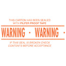 Pre-Printed Gummed Tapes, "Warning" 72 mm (2-4/5") x 137 m (449.475'), Kraft - Case of 10 (K7000P508)