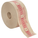Pre-Printed Gummed Tapes, "Warning" 72 mm (2-4/5") x 137 m (449.475'), Kraft - Case of 10 (K7000P508)