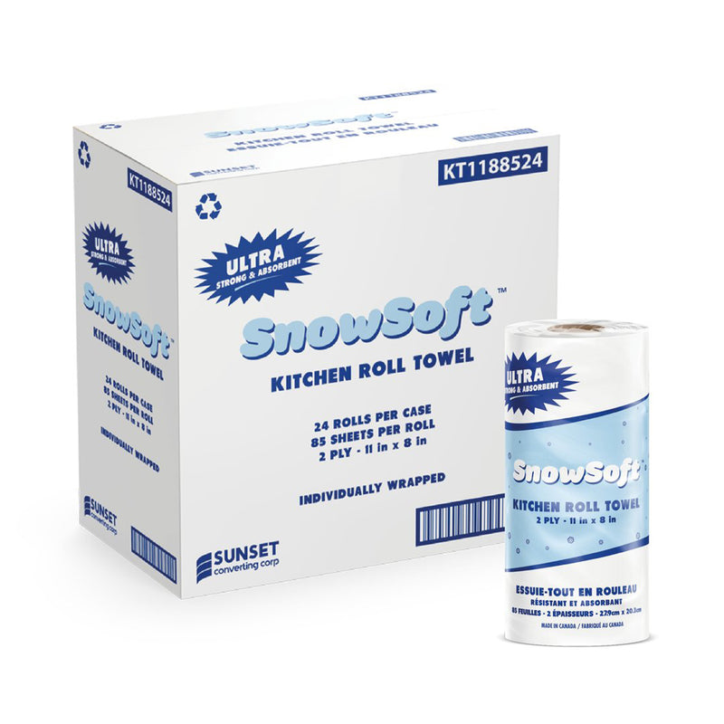 Snow Soft® Premium Kitchen Towel — 2-Ply, White, 24 × 85 Sheets (KT1188524)