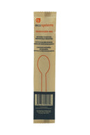 Wooden Teaspoon, Brown, Individually Wrapped, Bags of 100 - Case of 10 Bags (L8750062)