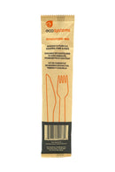 Wrapped Wooden Cutlery Kit, Fork and Knife, Brown - Case of 500 (L8750068)