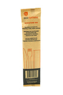 Wrapped Wooden Cutlery Kit, Fork, Knife, Napkin, Brown, - Case of 500 (L8750069)