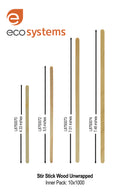 Unwrapped Wooden Stir Stick, Brown, 140 x 5 x 1 mm - Pack of 1,000 (L8750072)