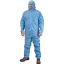 Premium Hooded Coveralls, Blue, Polypropylene - Pack of 50 (Multiple Sizes)